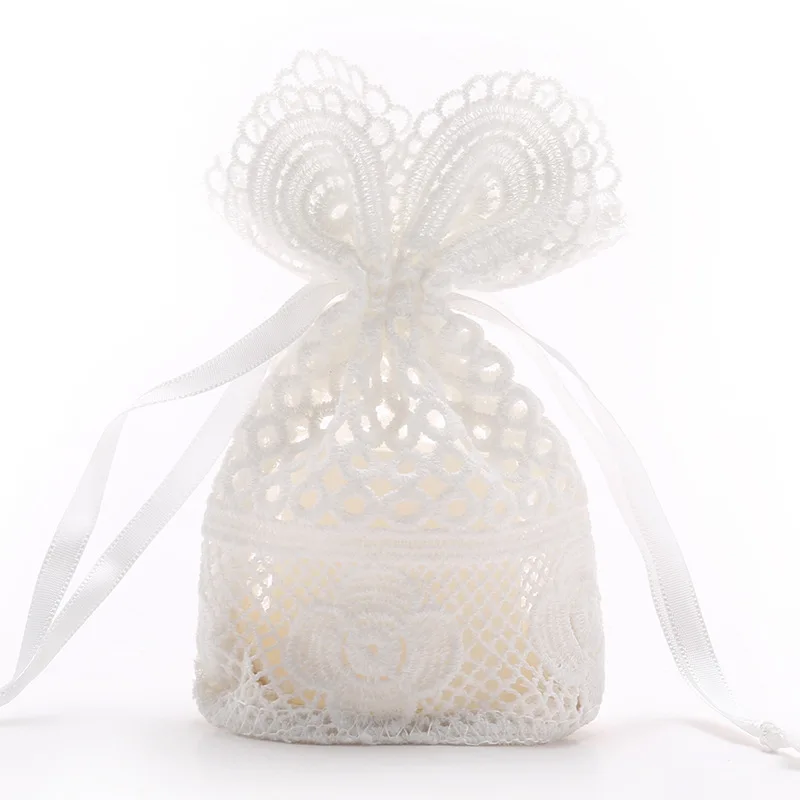 

Factory Direct Sale Lace Elegant Style Drawstring Jewlery Sachet 10x14 Gift Packing Pouch Wedding Bag Can be Customized