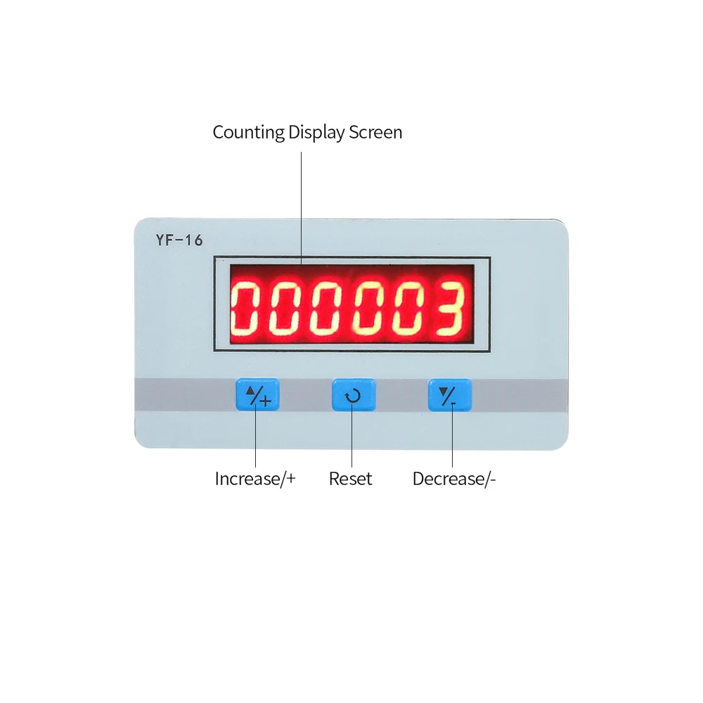 Mini LCD Digital Counter Module DC/AC5V~24V Electronic Totalizer with NPN and PNP Signal Interface 1~999999 Times Counting Range