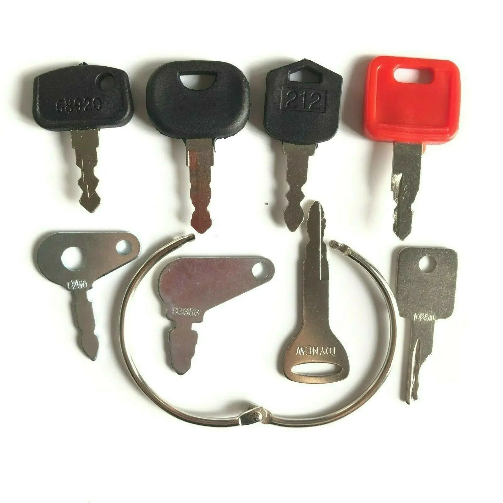 8 Keys Heavy Equipment / Construction Ignition Key Set Fit For Volvo Hitachi