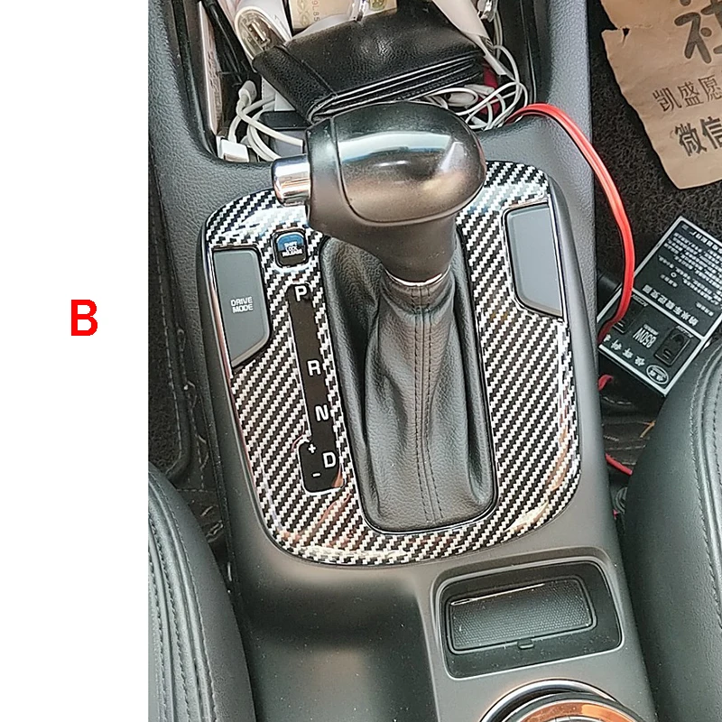 Inner Real Carbon Fiber Shift Knob Gear Cover Trim Panel Frame Styling Accessories for Kia K3 2016 2017