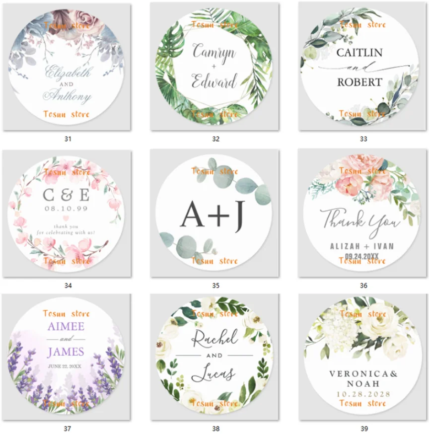 Customize Wedding Stickers, Invitation Favor Labels, Add Your Logo, Pictures, Text, Personalization, Custom Stickers 100pcs