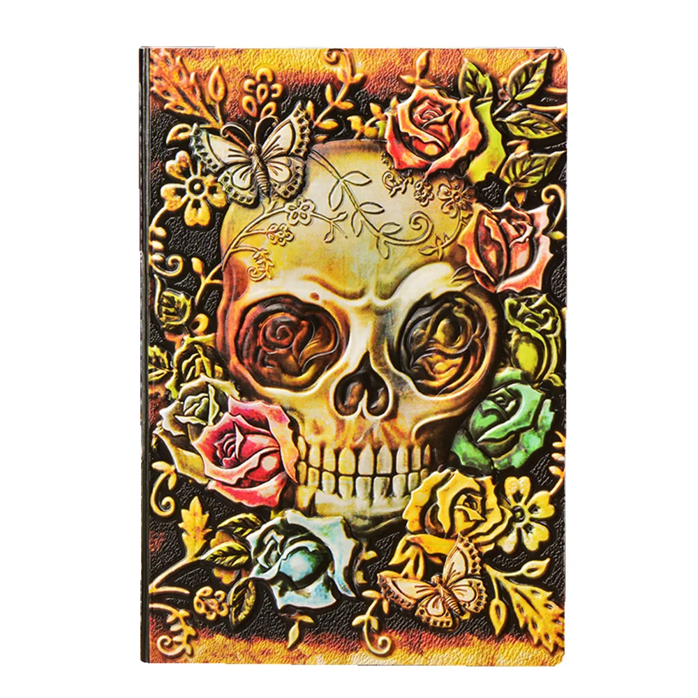 

3D embossed skull notebook - The Book of Shadows Magic Spell Book