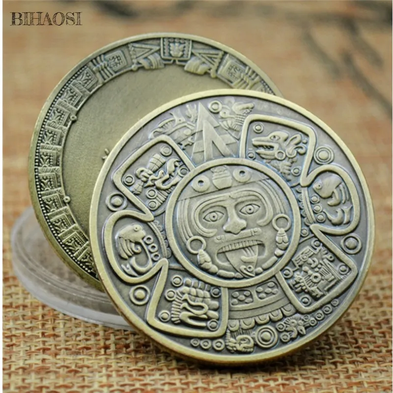 

Mayan AZTEC CALENDAR souvenirs predict commemorative coins art collection gifts commemorative coins collections interesting