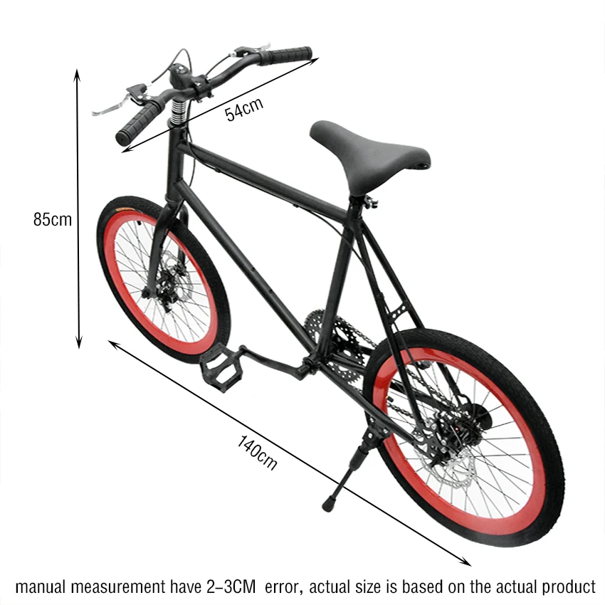 20 Inch Bike Single Speed Fixie Bike Double Dsic Brake Bicycle Freewheel Frame Mini Bicycle Fit Height 155cm To 180cm