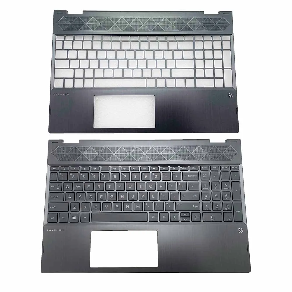 

Original New Laptop Palmrest Upper Top Case Cover With Keyboard For HP Pavilion X360 15-CR TPN-W132 Silvery Edge L20848-001