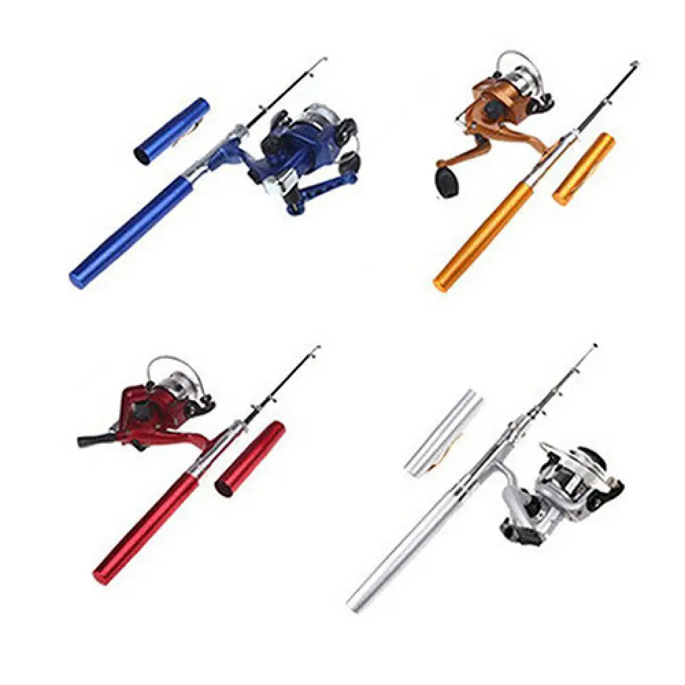 

80%HOT Telescopic Mini Pen Shape Portable Pocket Fish Spinning Rod Pole with Fishing Reel