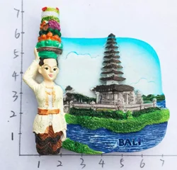 Indonesia Bali Tourist Souvenirs Fridge Magnets High Quality Resin Handmade Refrigerator Magnetic Sticker Home Decor