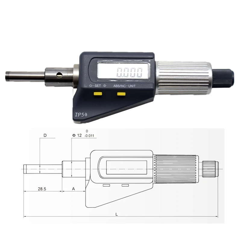 XIBEI 0-25mm 0-50mm Micrometer Heads Accuracy 0.01mm Flat Measuring Tool Type Thread Knurled Adjustment Knob Micrometer Head