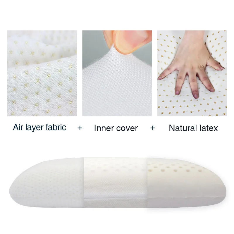 Thailand Pure Natural Latex Pillow Cervical Pillow Protect Memory Foam Pillow For Sleeping Orthopedic Pillow Slow Rebound60x40