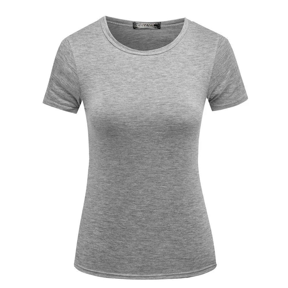 T-shirt à manches courtes pour femmes, T-shirt gris, Vêtements féminins, Harajuku, Haut d\'été simple des années 90, Mode