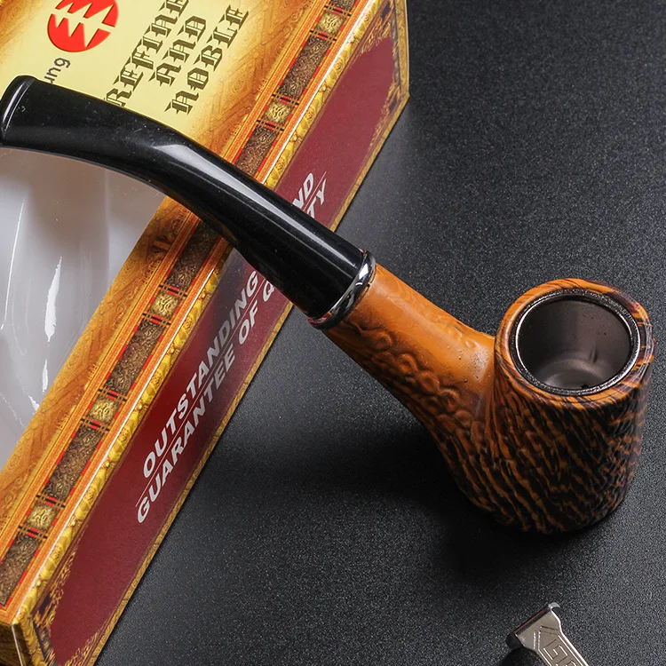 

Filter Bakelite Smoking Pipes Herb Bent Tobacco Pipes New Heat Resistant Pipe Narguile Grinder Cigarette Holder