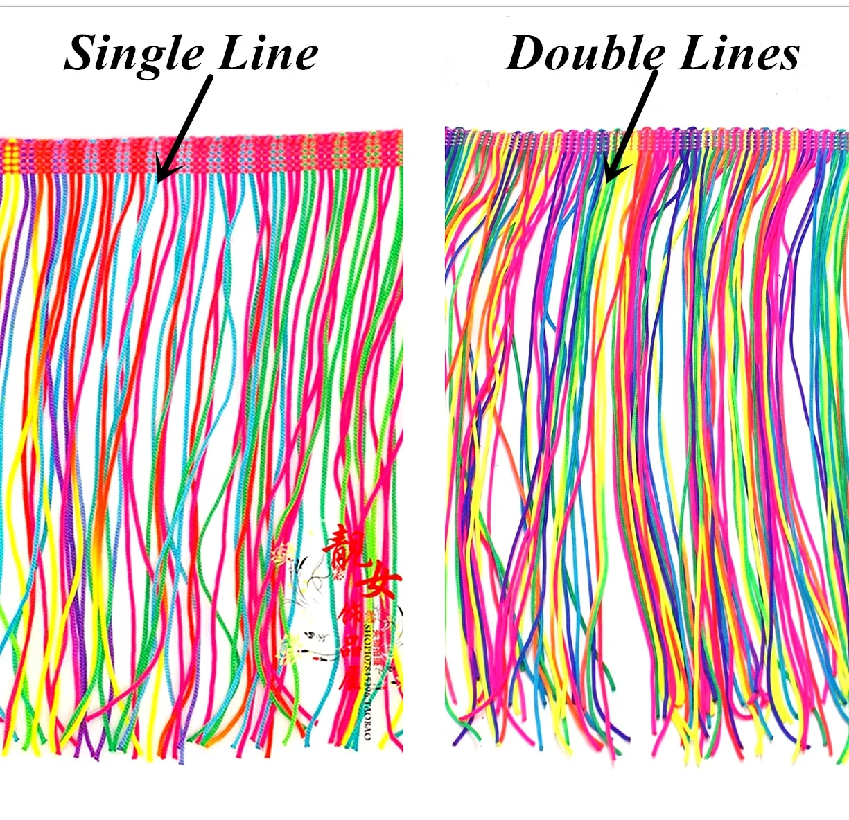 3 Yard Latin Fringe Tassel Assorted Colored Nylon Latin Dress Trimming Dance Dress Macrame Lace Fluro Color Single Line