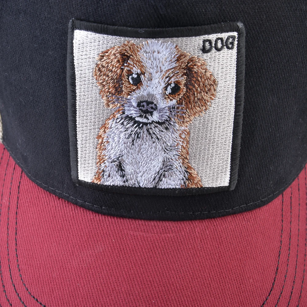 Mesh Baseball Caps With Lovely Dog Embroidery Patch Women\'s Snapback Hat Summer Visor Cap Men Outdoor Casual Hip Hop Casquette