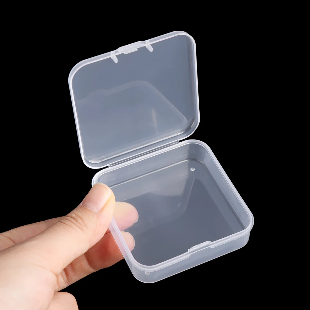 5 Sizes Square Plastic Transparent Storage Box Small Items Sundries Organizer Case Jewelry Beads Container Tools Accessories Box