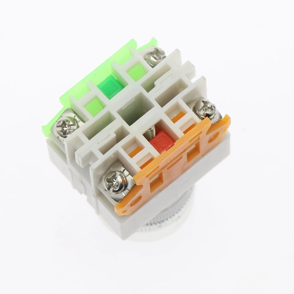 1pcs 22mm Red Green Blue Yellow White Black 1NO 1NC Momentary Push button switches LAY37 Y090