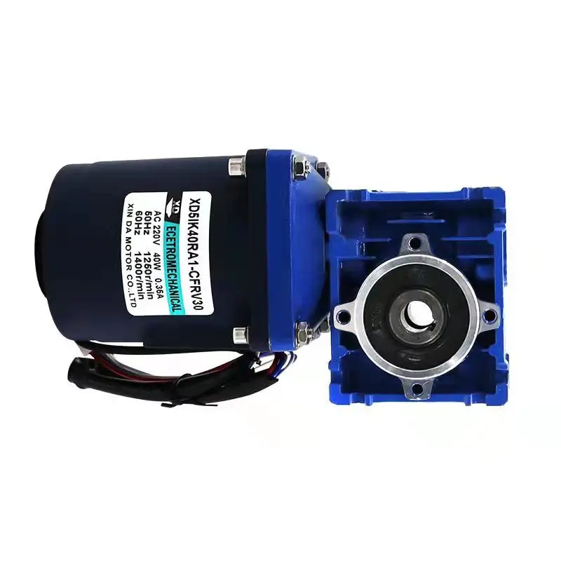 Imagem -03 - Eixo de Saída Duplo Worm Gear Motor Regulador de Velocidade Velocidade Ajustável cw Ccw High Torque Auto-locking Rv30 220v ac