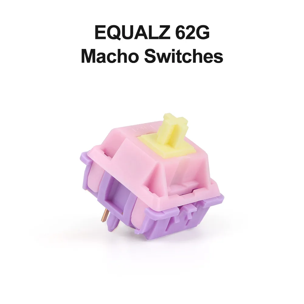 Imagem -03 - Equalz Macho Linear Switch 62g Pinos Pom Banhado a Ouro Primavera Banana Split Switch Fábrica Lubed Interruptores de Teclado Mecânico