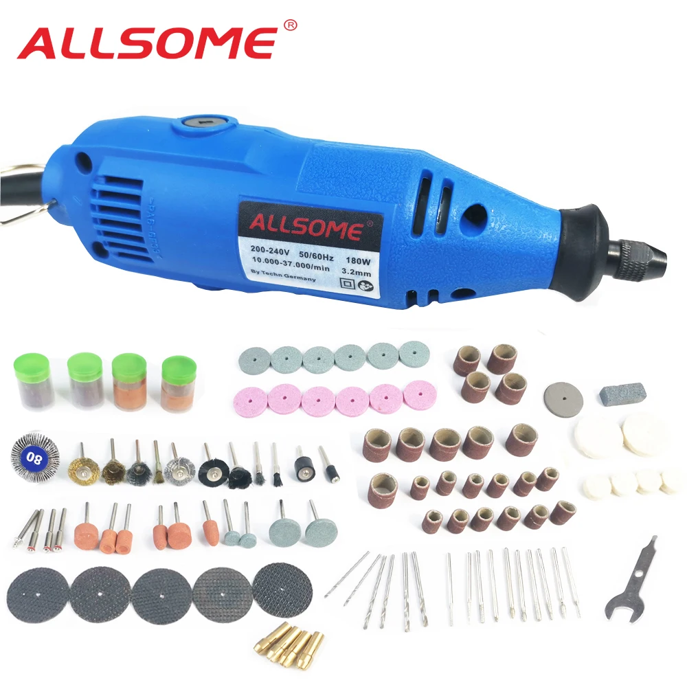 ALLSOME 180W Variable Speed Mini Electric Grinder Drill Rotary Tool with 149pcs Engraving Accessories