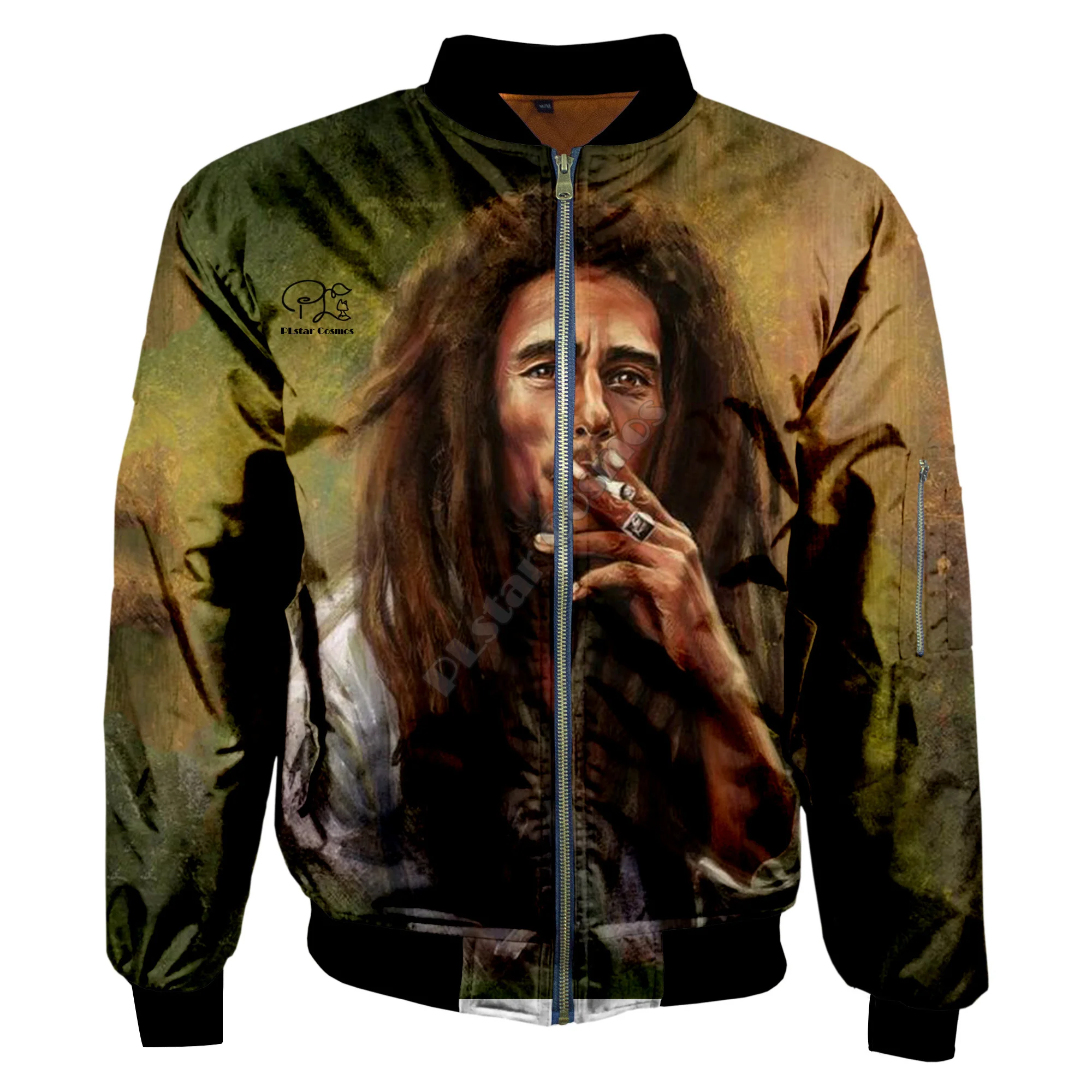 PLstar Cosmos New Fashion Casual 3Dfullprint Unisex Men/Women Reggae Bob Marley Hip hop Zipper/Bomber Jackets/Hoodies/Hoodie s12