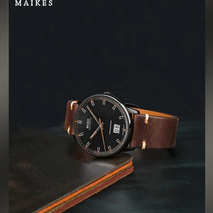 Maikes handgefertigtes Uhrenarmband, Schmetterlingsschnalle, pflanzliches gebräuntes Kuhleder, in Italien hergestellt, schnelles Armband, Uhrenarmband 12 Hauptverkauf Tennis Buffalo - №7