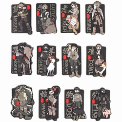 Chinese Zodiac Animals Tactical 3D PVC Patch Military Armband Badge For Clothes Backpack Vest Applique Stickers