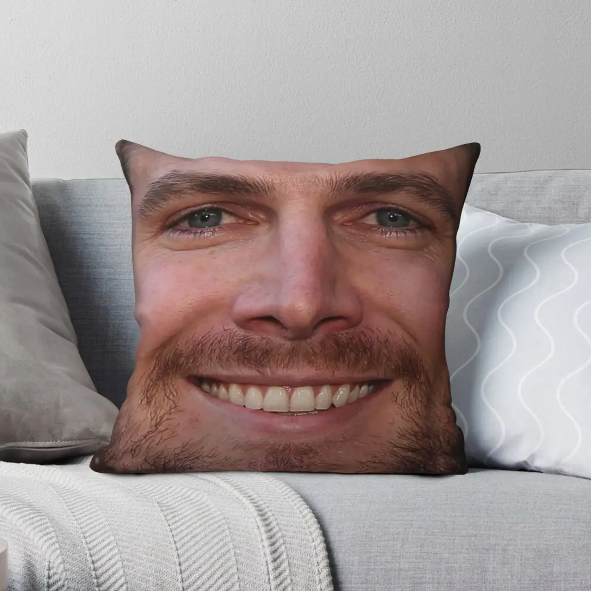 Stephen Amell Face Square Pillowcase Polyester Linen Velvet Pattern Zip Decor Pillow Case Home Cushion Cover