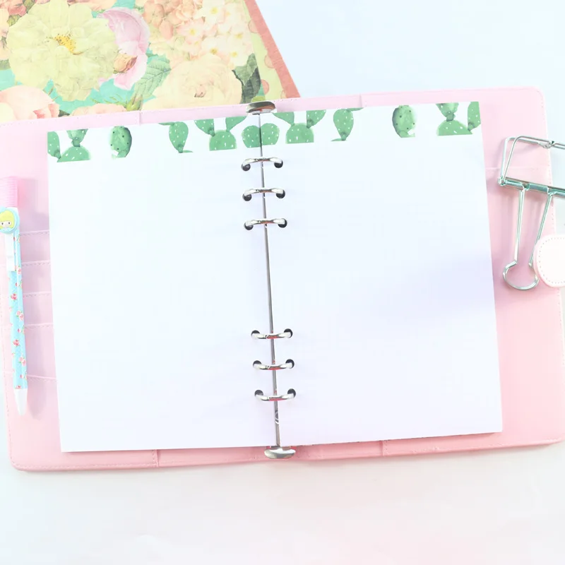 Domikee New cute office school filling paper sheets for 6 rings binder spiral planner notebook stationery supplies A5A6 25sheets