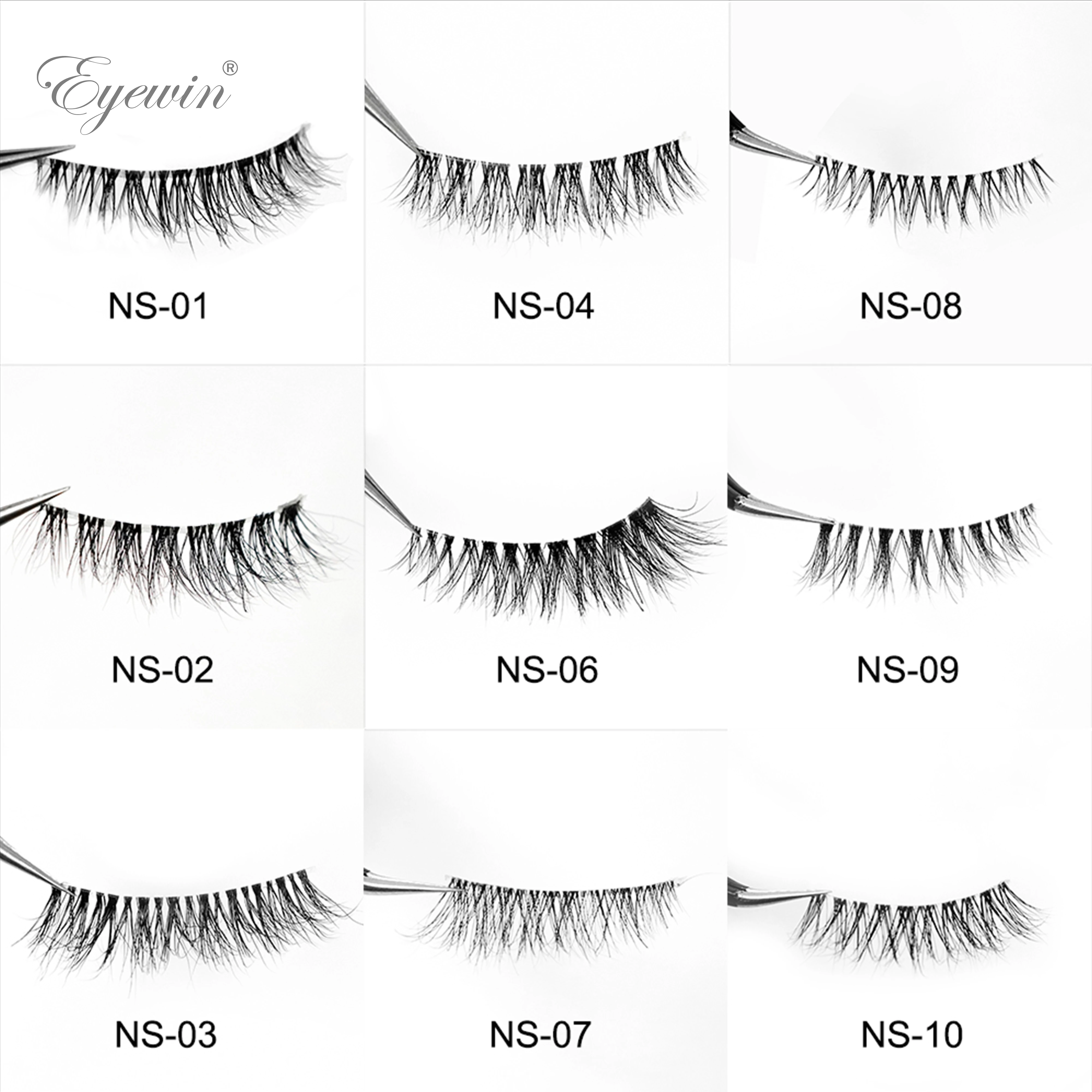 Mink Fake Lash Transparent Stem Natural Eyelashes Soft Handmade Crisscross Strip Eyelash Invisible Band False Lashes Wholesale