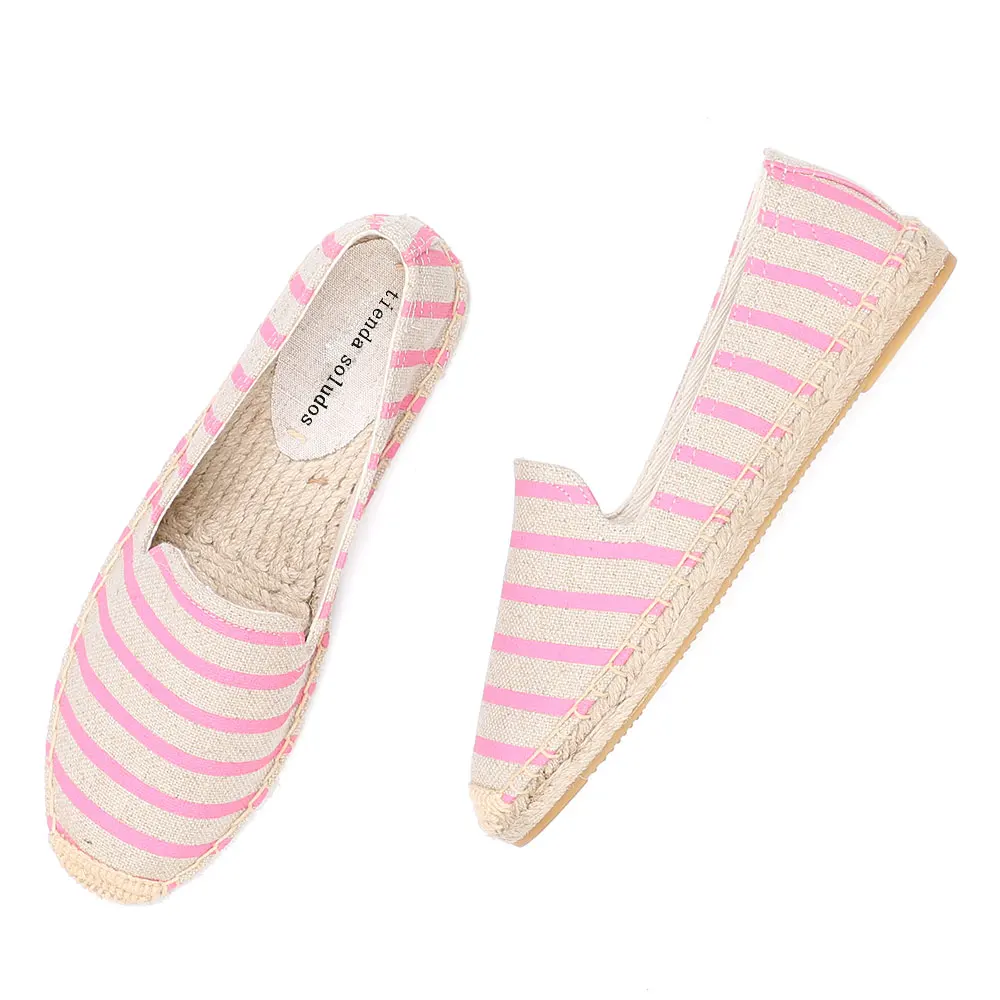 Sale Time-limited Platform Hemp Rubber Slip-on Casual Striped Zapatillas Mujer Sapatos Womens Espadrilles Flat Shoes