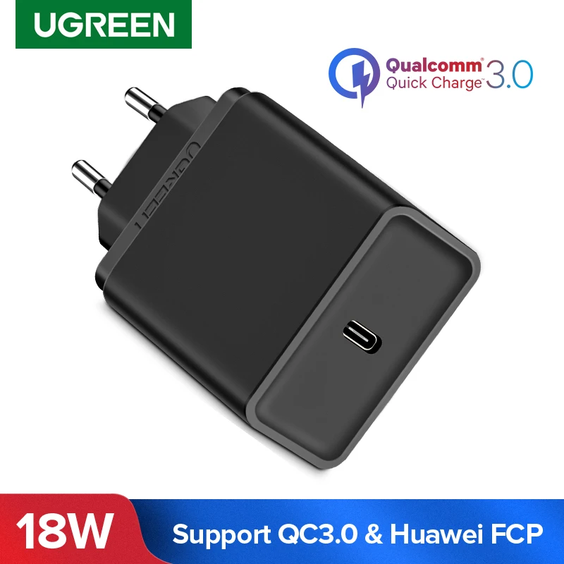 Caricatore USB C Ugreen 18W per iPhone 15 14 13 11 Pro Max Tipo C PD Caricatore per telefono portatile a ricarica rapida per Apple Xiaomi Huawei