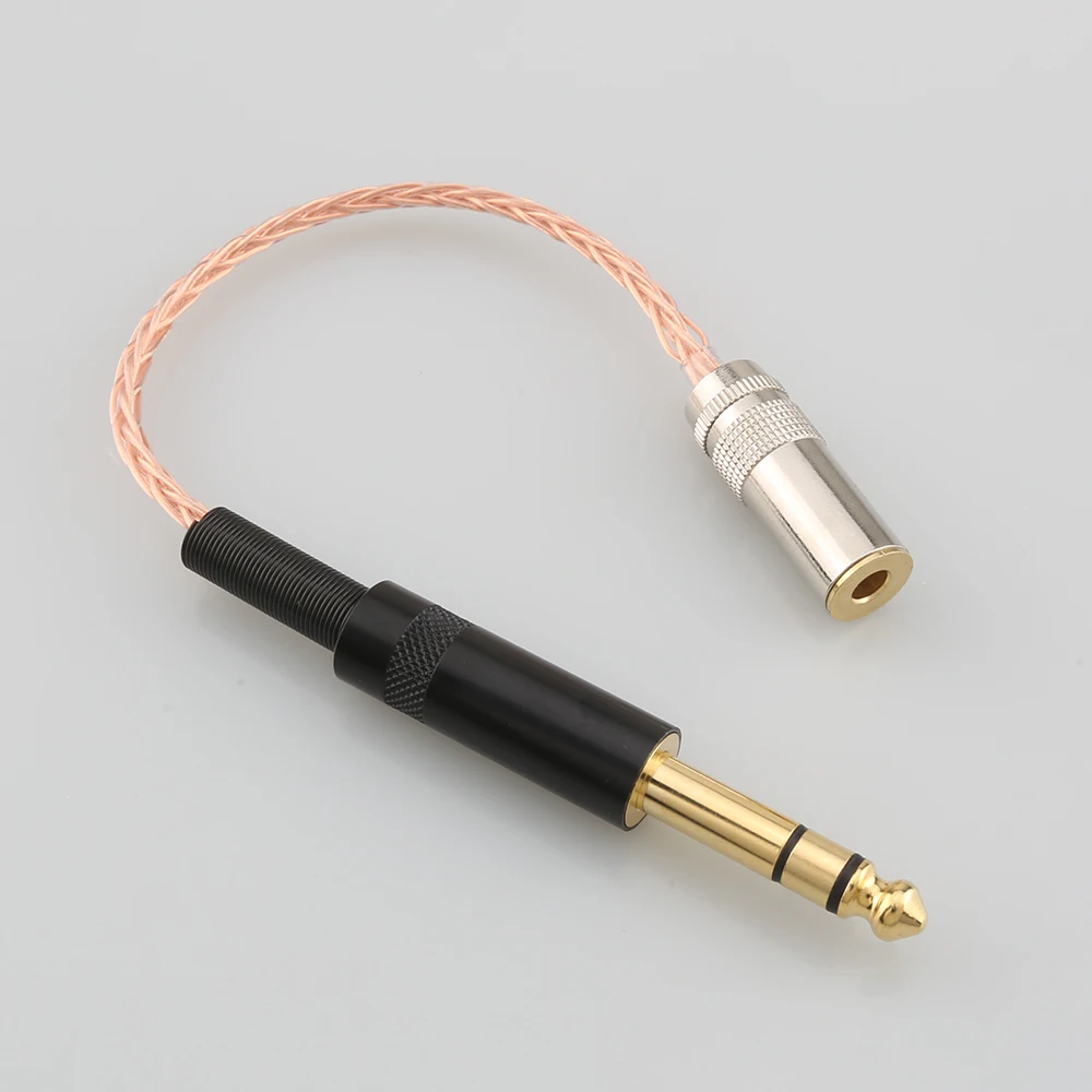 Nowe Audiocrast pojedyncze miedziane z kryształami 6.35mm TRS 3pin męski na 4.4mm zrównoważony żeński Adapter Audio kabel 1/4 6.35 do 4.4