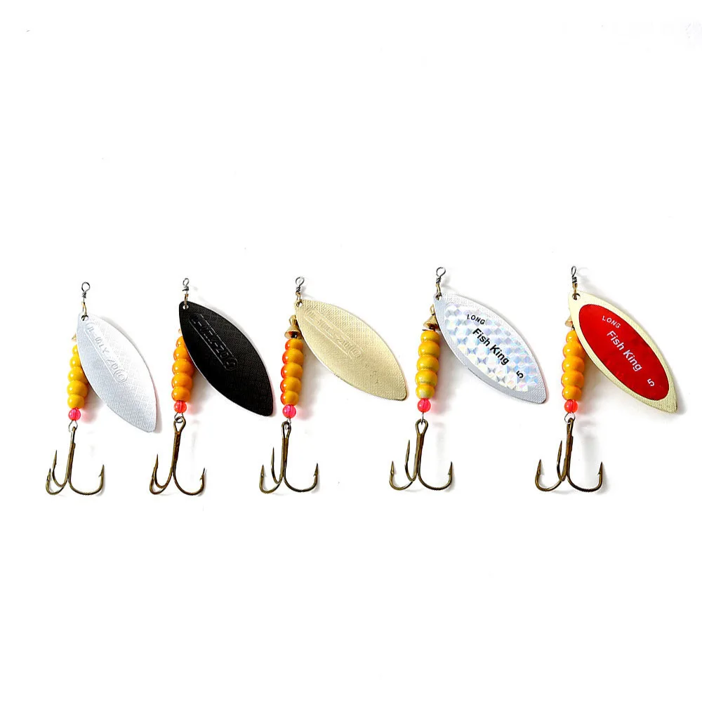 Metal Spinner Bait 0.125oz 0.2oz 0.33oz 0.5oz 1oz Spoon Lures Metal With Treble Hooks Arttificial Bass Bait Fishing Lure