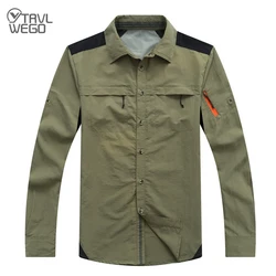 TRVLWEGO Summer Hiking Shirt Quick Dry Long Sleeve Mesh Breathable Male Outdoor Climbing Fishing Cycling Thin Sunscreen Fast Dry