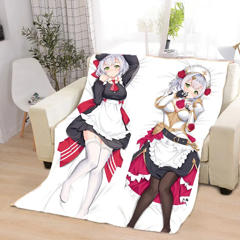 Anime Genshin Impact Blanket Noelle Cute Blanket Plush Sofa Blanket Adult Children Cartoon Custom 1.1kg Fleece Throw Blanket