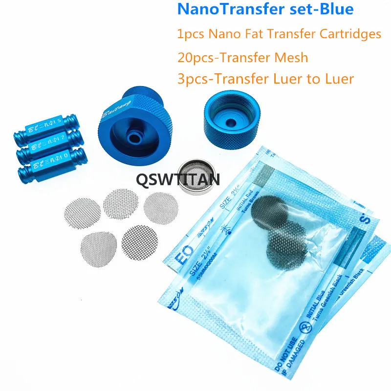 Nano Conversion Kit Nano fett filter set Kosmetische werkzeuge Nano fett transfer Patronen kit für Fettabsaugung Werkzeuge Gold Blau-mesh