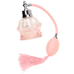 Garrafa De Perfume De Cristal Vintage, Tassel Spray Atomizador, Lâmpada Longa, Rosa, 100ml