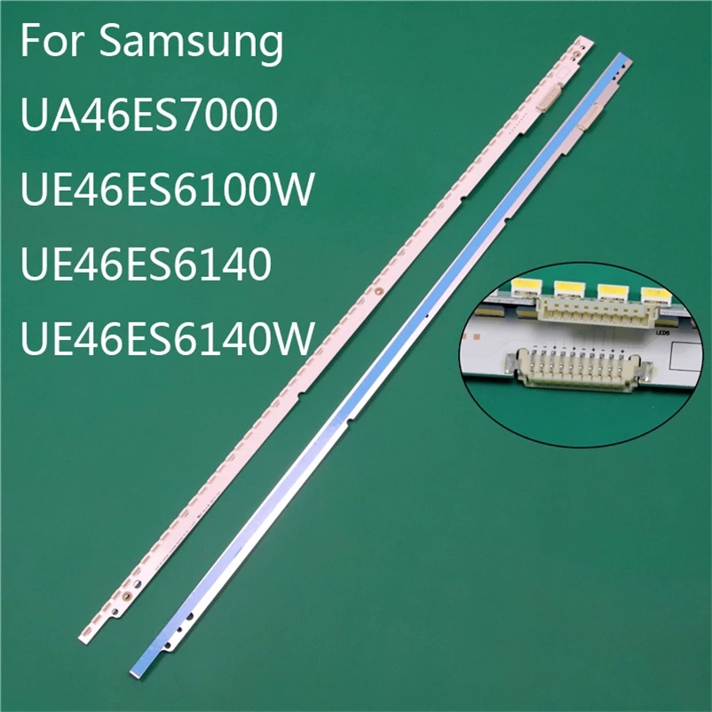 New LED TV Illumination Part Replacement For Samsung UA46ES7000 UE46ES6100W UE46ES6140W LED Bars Backlight Strip 2 Line Rulers