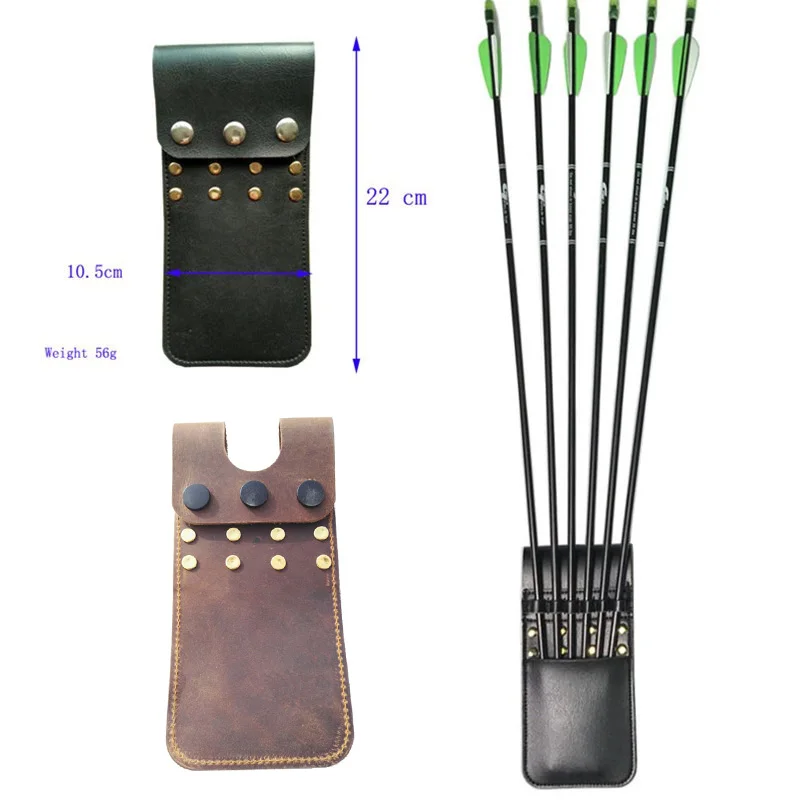 1Pc Hunting Archery Pocket Quiver Arrow Storage Leather Quiver Waist Hip Pocket Quiver Outdoor Shooting Practice  Accessories