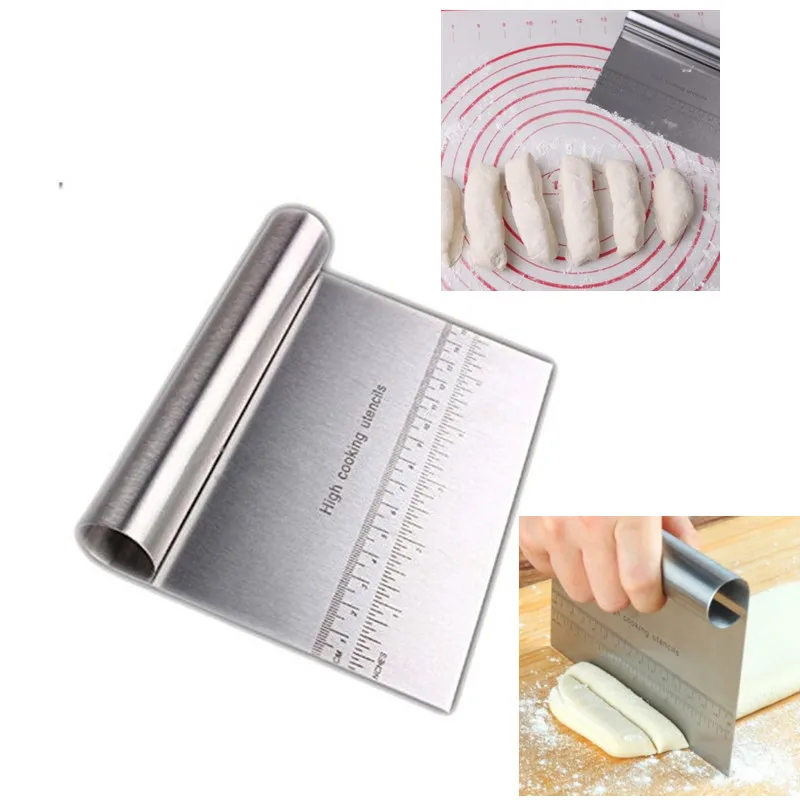 Stainless Steel Pastry Cutter Chopper Baking Cake Cream Spatula Cooking Pizza Dough Scraper Bread Separator Knife Kitchen Tool