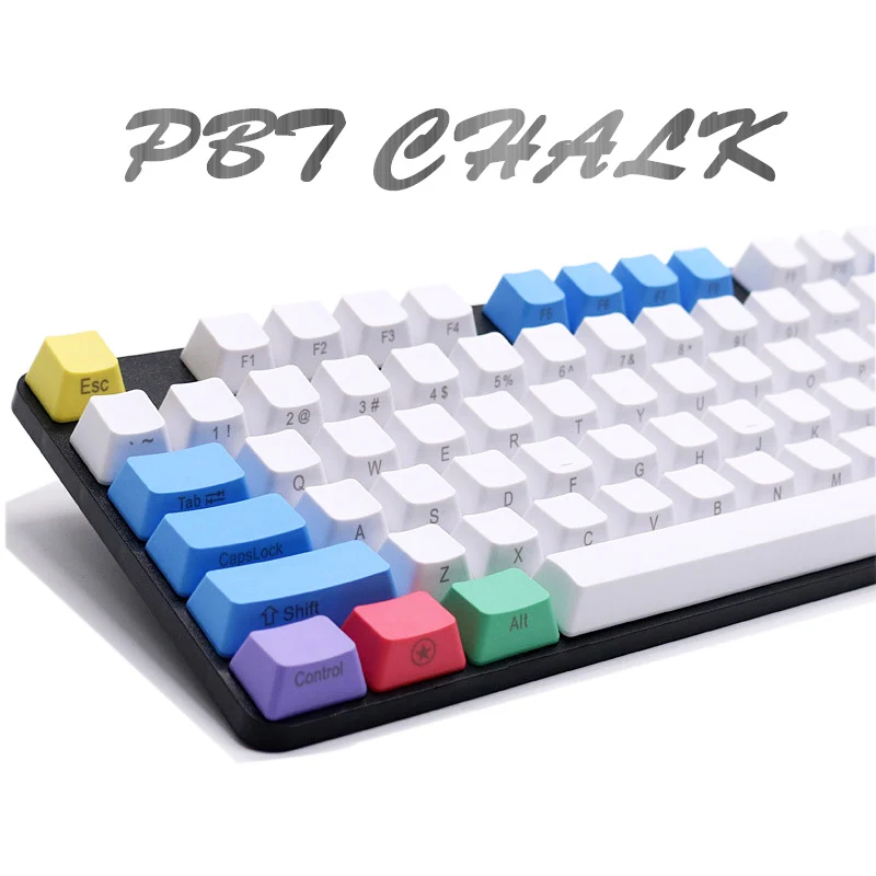 Mechanical Keyboard Keycap 87/104/108 Keys PBT Chalk Set Color Personality Keycaps for Cherry mx