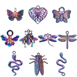 10pcs Insect Dragonfly Butterfly Charm For Jewelry Making Supplies DIY Pendant Charm Snake Handmade Craft Accessories Women Men