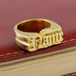 3D Custom Name Rings Personalized 925 Solid Silver Carved Finger Name Ring  For Women Men  Punk Style Rich Jewelry Gifts