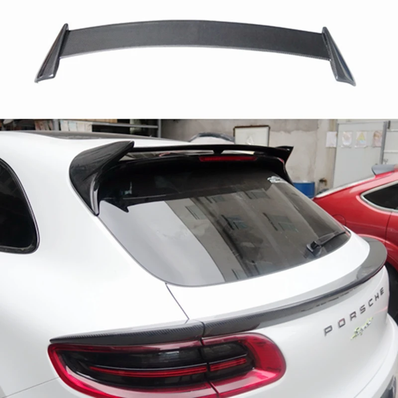 

Задний спойлер на крышу из углеродного волокна для Porsche Macan Spoiler 2014-2018, хвостовые крылья, Стайлинг автомобиля