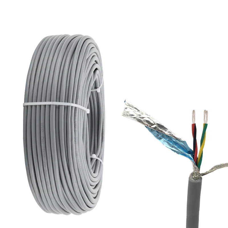 100Meters RVSP Cable 26/24/22AWG 2/4/6/8 Core RS485 Signal Control Line Twisted Shielded Tin-Plated Copper Wire Audio Cable DIY