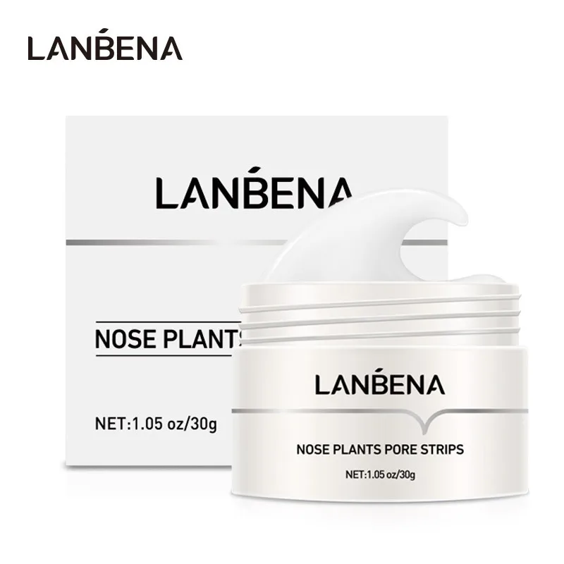 LANBENA-mascarilla Facial removedora de puntos negros, máscara de nariz, tira de poros, máscara negra, tratamiento de acné, exfoliación, limpieza