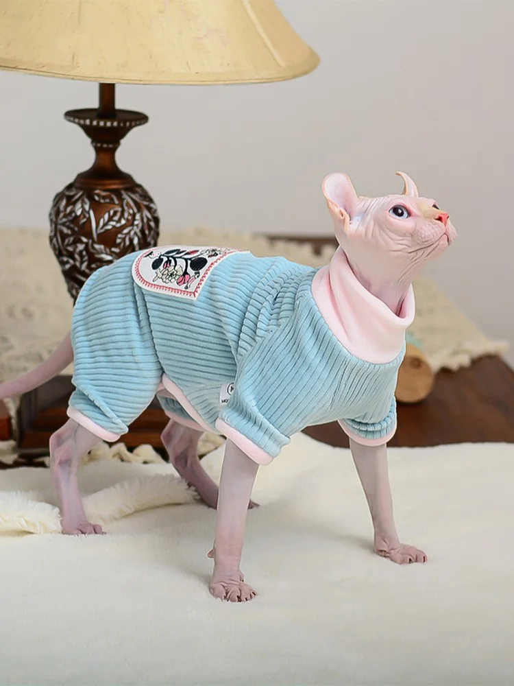 Cat Clothes Winter Warm Soft Cats Cotton Hoodies Jumper Sphynx Cat Costumes Pullover Sphinx Kitten Clothes Cat Supplies For Cats