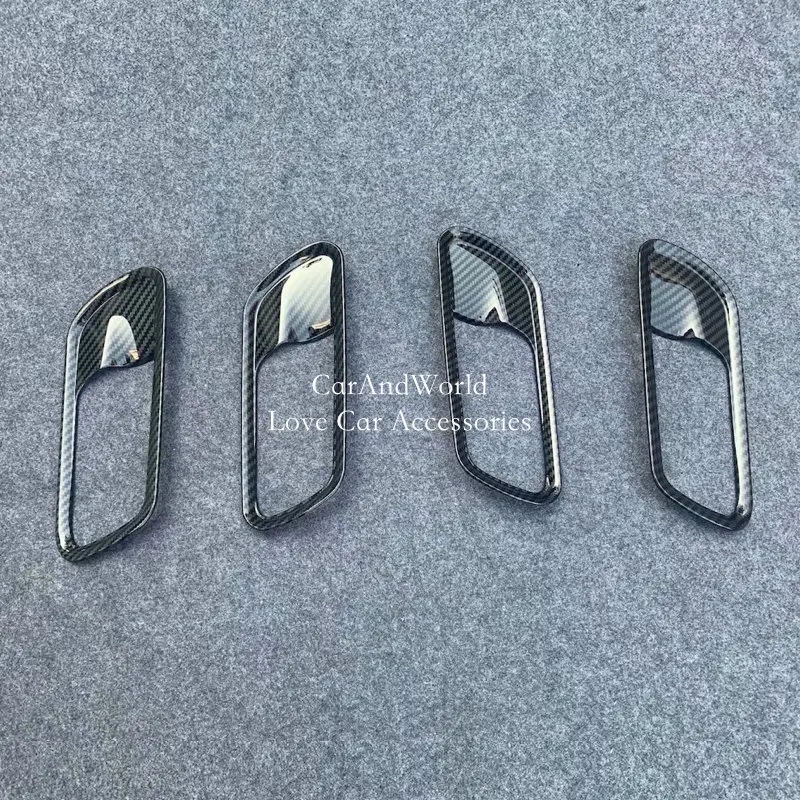 

Carbon Fiber For Honda Fit Jazz GR 2020-2025 Interior Door Bowl Frame Handle Cover Trims Car Moulding Accessories