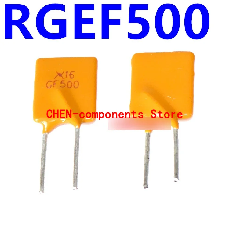 10pcs RGEF500 Self-recovery fuse 5A 16V straight Insert