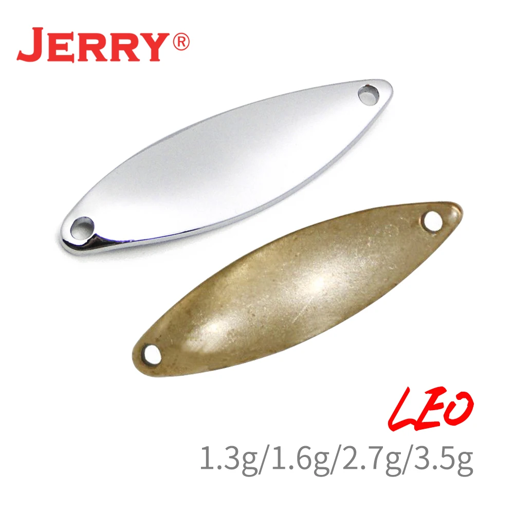 JERRY 50 pieces 1.6g 2.7g 3.5g Quality DIY Unpainted Fishing Lure Micro Narrow Blank Brass Trout Flutter Spinner Metal Spoons