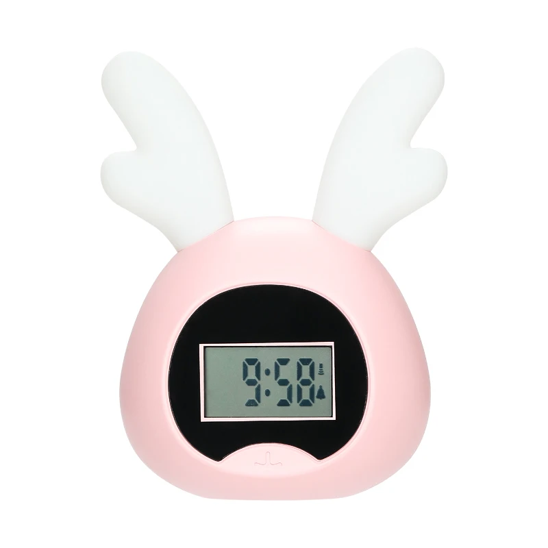 USB rechargeable cute rabbit night light touch sensor dimmable night light with alarm clock LED light wake-up function